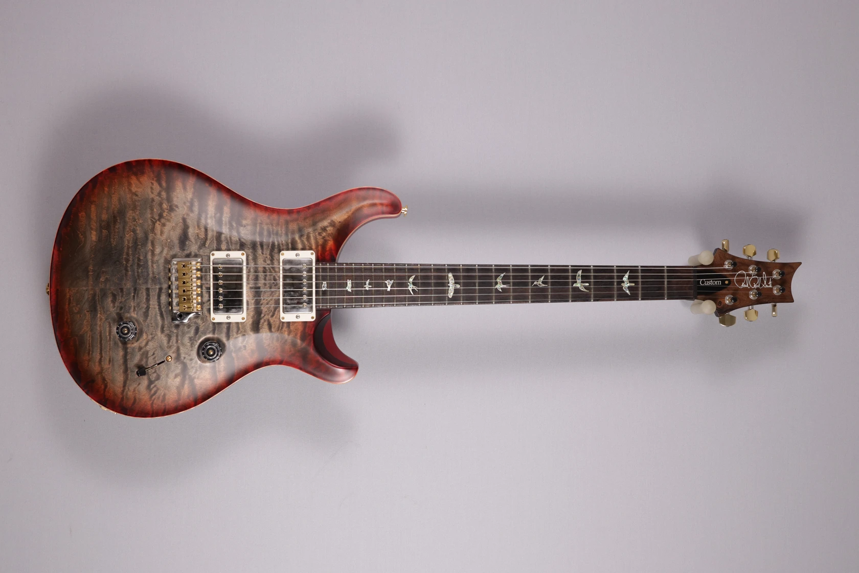 PRS Custom 24 Wood Library 10 Top Charcoal Tri-Color Burst session Select